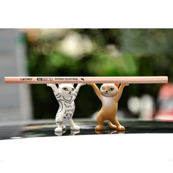 Playful Bag 5pcs Cute Cats Figurine Set – Hands-Up Kitten PVC Action Figures, Best Christmas Gift - Image 2
